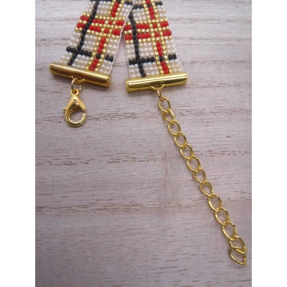 Loom Beaded Bracelet Plaid - Picture 2 of 4